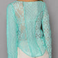 Pol - Exposed Seam Long Sleeve Lace Knit Top