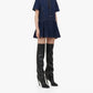 Alexander Mcqueen - Tiered Lace-up Topstitched Denim Dress