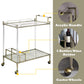 Cirro Antique Mirror Wire Brass Serving Cart