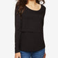Motherhood Maternity Women's Tiered Nursing Top Black Size Medium