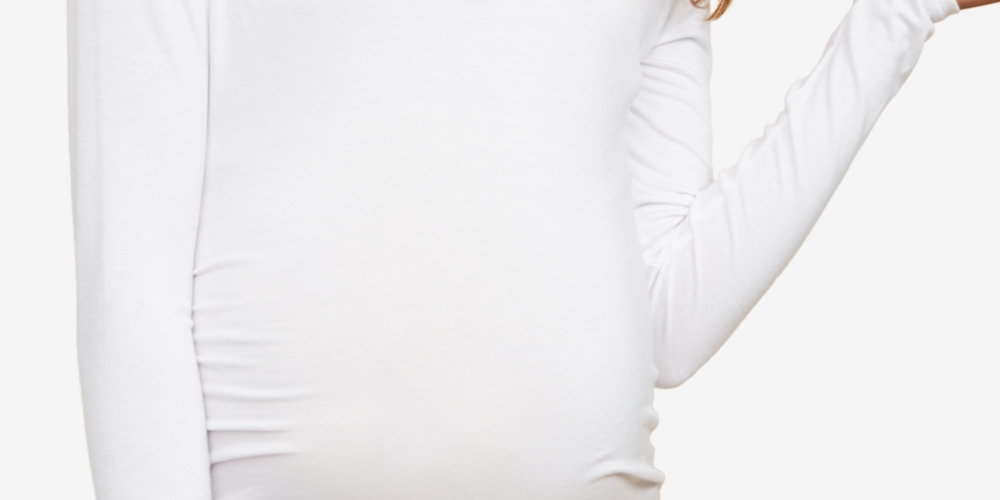 Motherhood Maternity Women's Long Sleeve Side Ruched Maternity T-Shirt White Size Medium