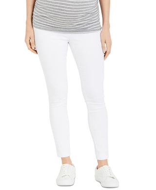 Motherhood Maternity Women's The Maia Secret Fit Belly Skinny Ankle Pants White Size Medium