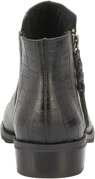 Walking Cradles Women's Kason Round Toe Ankle Clog Boots Light Tumbled Dressy Croco Black Size 5 M (B)
