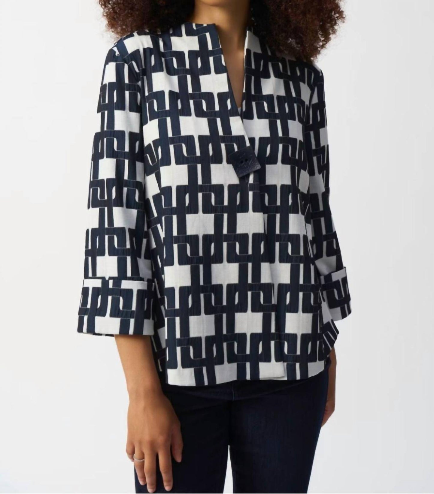 Joseph Ribkoff - Geometric Jacquard Blouse/Jacket