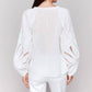 Charlie B - Cotton Button-front Blouse With Embroidery
