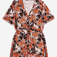 Topshop - Tropical Print Short Sleeve V Neck Romper