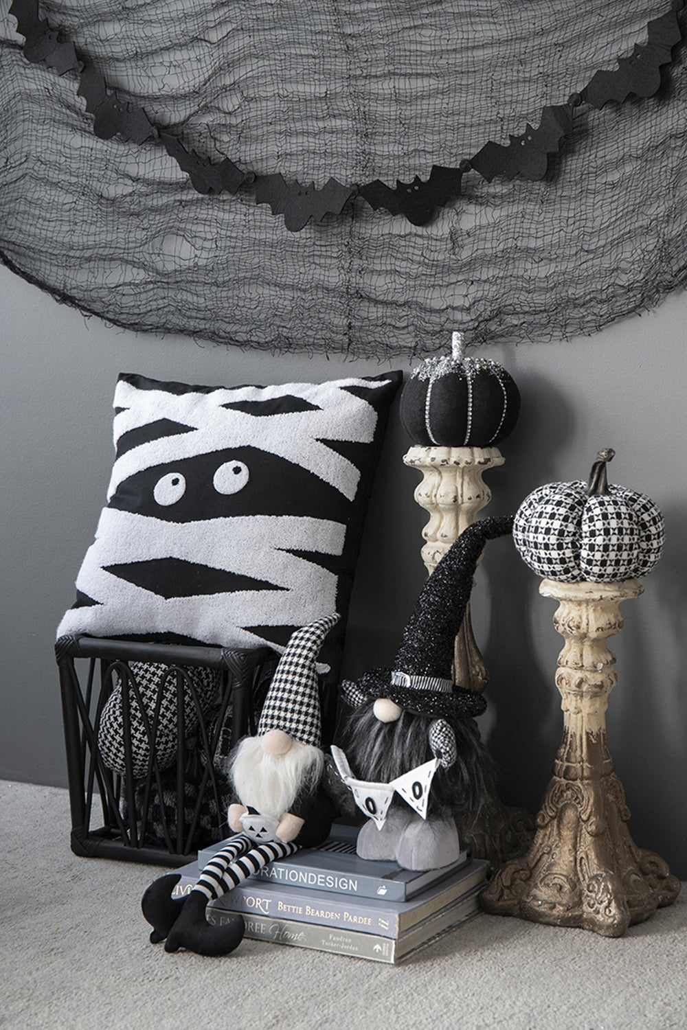 Set of Two Farmhouse Plaid Fabric Pumpkins by Bruce
