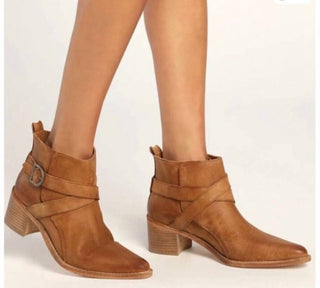 Free People - Women's Leather Back Loop Heeled Ankle Boot