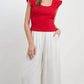 2.7 August Apparel - U-neckline Ribbed Knit Top
