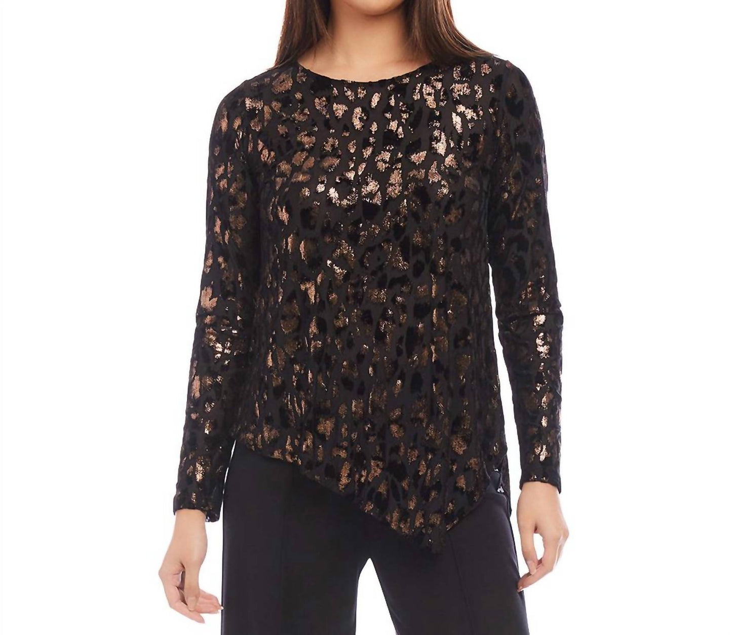 Karen Kane - Velvet Burnout Asymmetric Top
