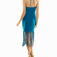 Nicole Miller - Sylvie Stretch Crepe Fringed Sheath Dress