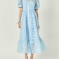 English Factory - Gridded Organza Tiered Maxi Dress