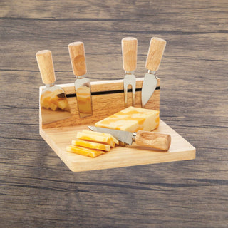 Creative Gifts International - Rubberwood Magnetic Cheese Board Set