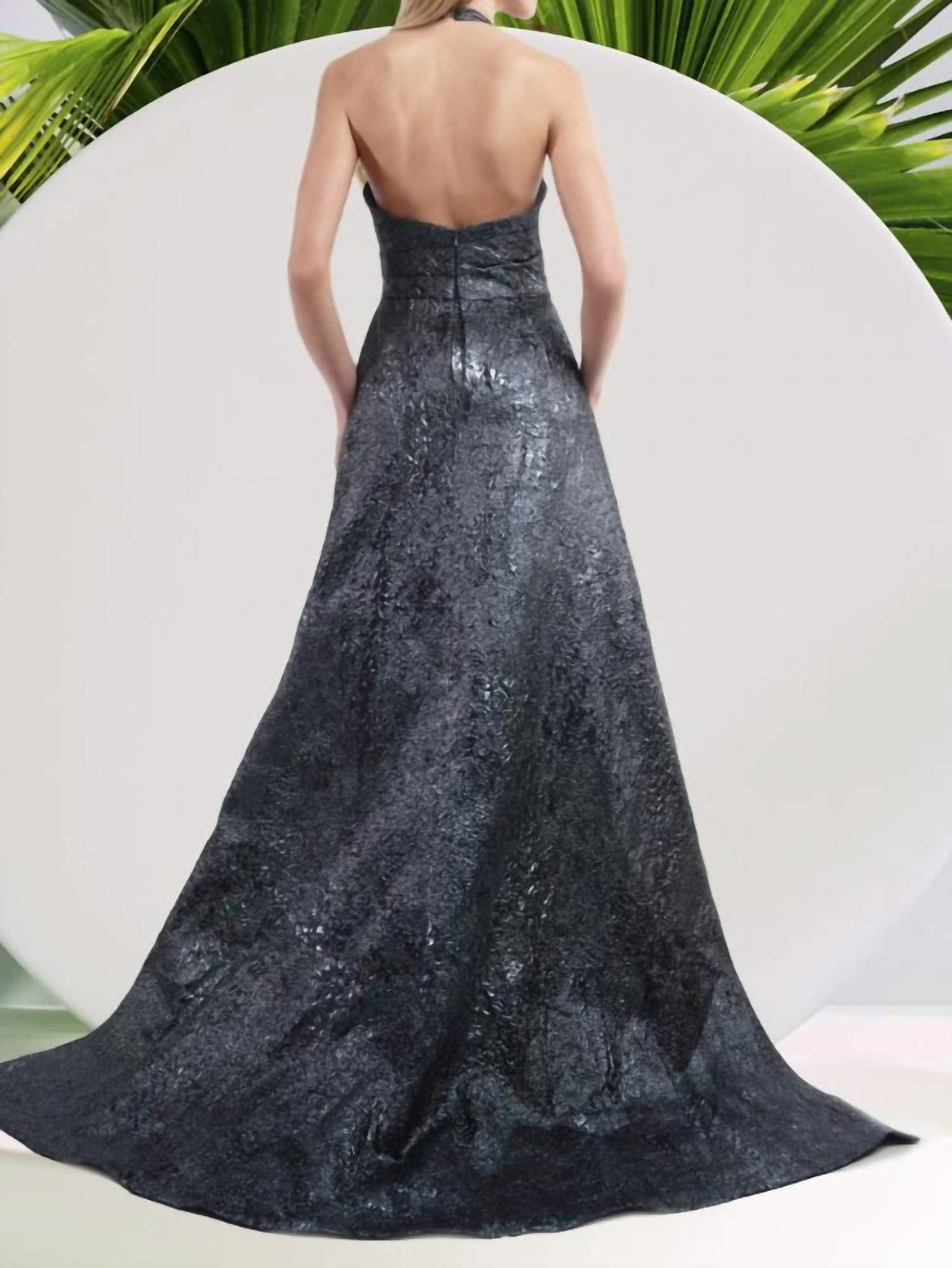 Janique - Halter Peplum Gown