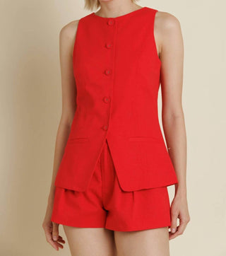 Aureum - Lula Linen-blend Sleeveless Vest