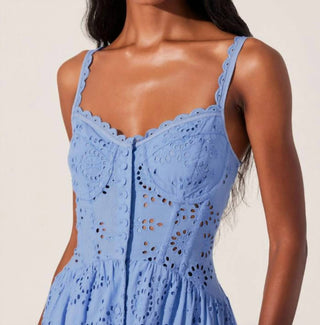 Astr - Yamila Eyelet Corset Midi Dress