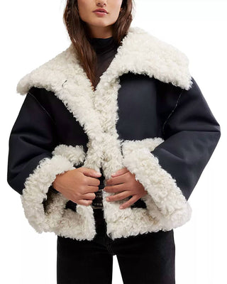 Free People - Kiki Faux Leather Sherpa Jacket