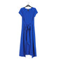 Clara Sun Woo - Soft Textured Rayon - Wrap Overlay Center Tie Midi Dress