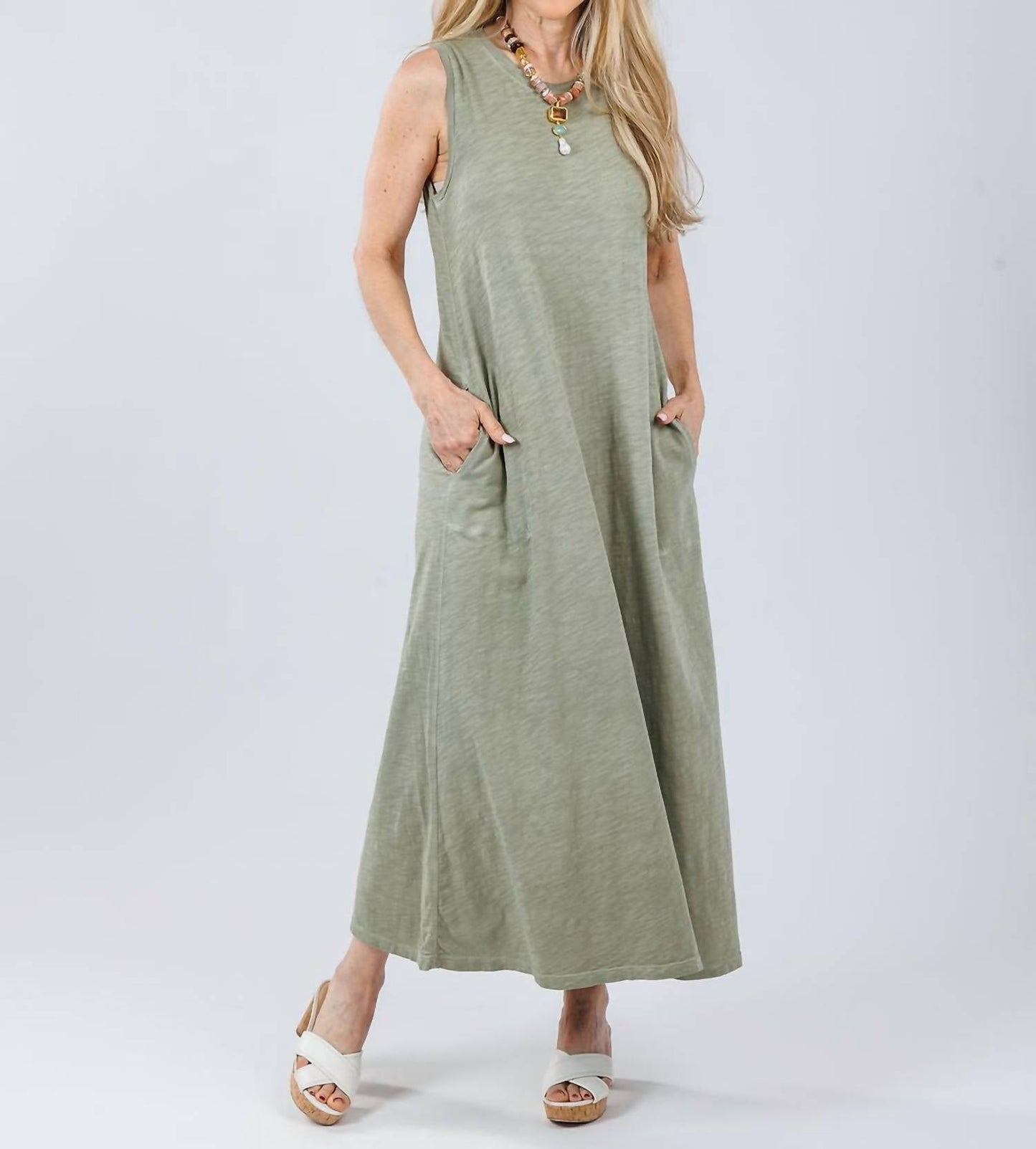 Elliott Lauren - Donna Sleeveless Maxi Dress With Pocket