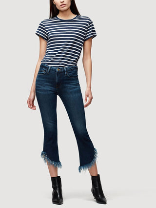 Frame - Le Crop Mini Boot Shredded Raw Jean
