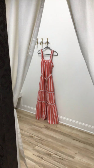 Elan - coral striped dress