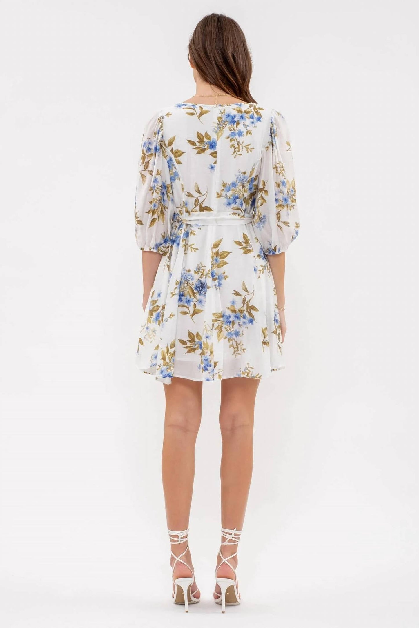 By The River - Floral Peasant Mini Dress