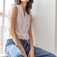 Lilla P - Sleeveless Faux Wrap Top