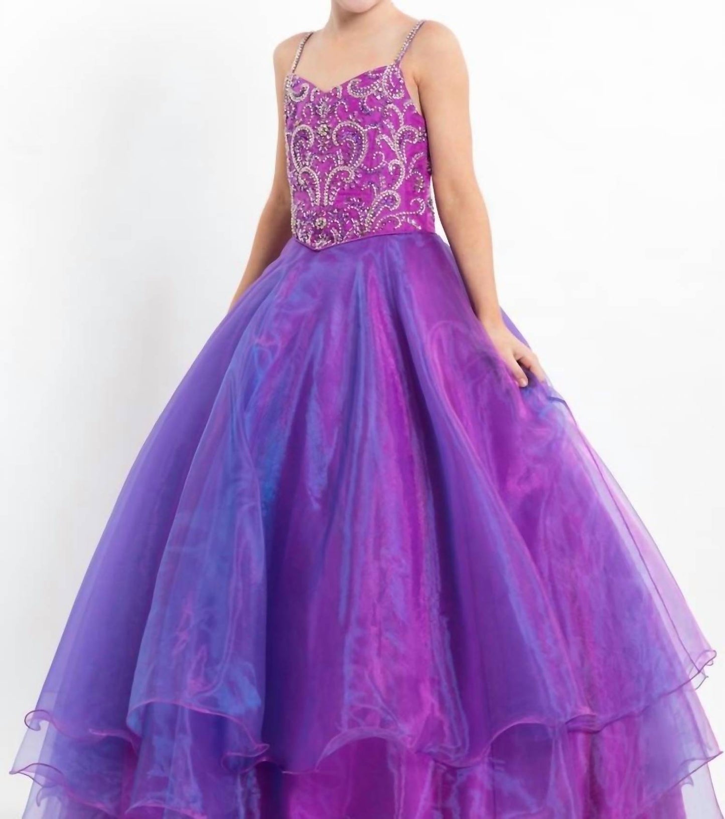 Rachel Allan - Beaded Bodice Organza Pageant Ball Gown