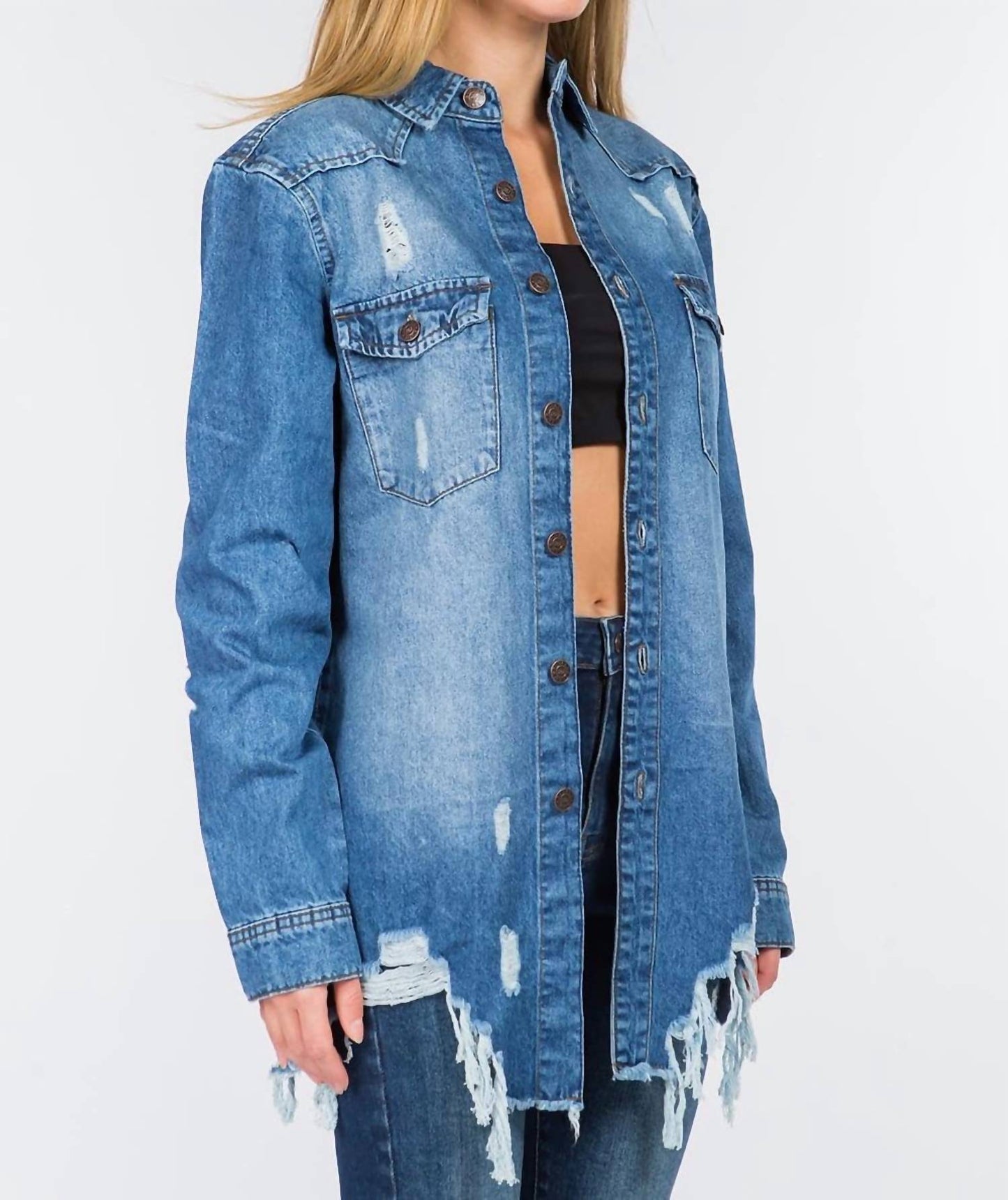 American Bazi - Chic Distressed Denim Jacket
