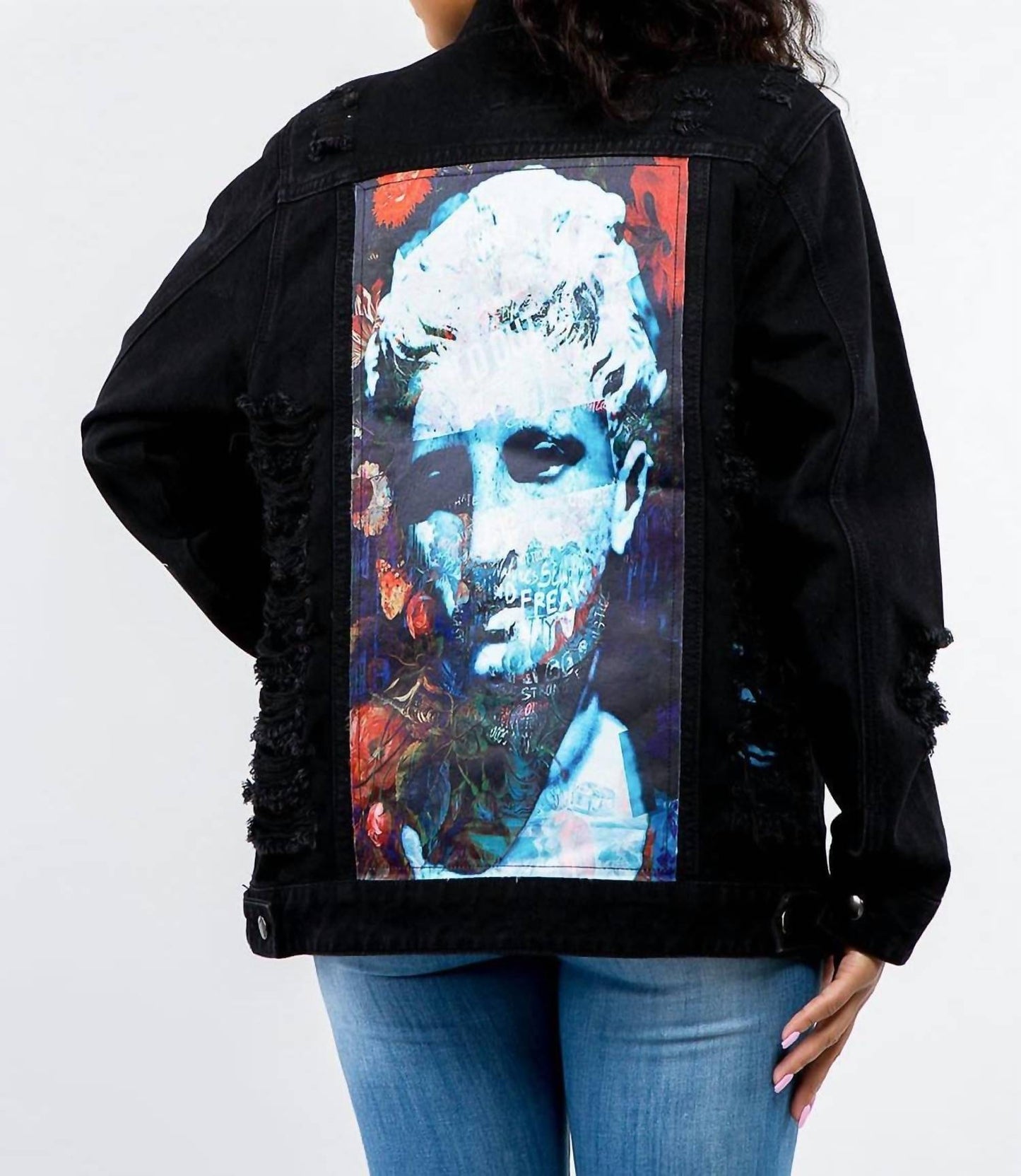 American Bazi - Distressed Denim Button-up Jacket