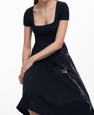 Desigual - LOW-CUT MIDI DRESS