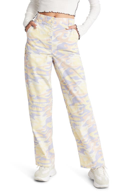 Topshop Blue Camo Print Utility Pants