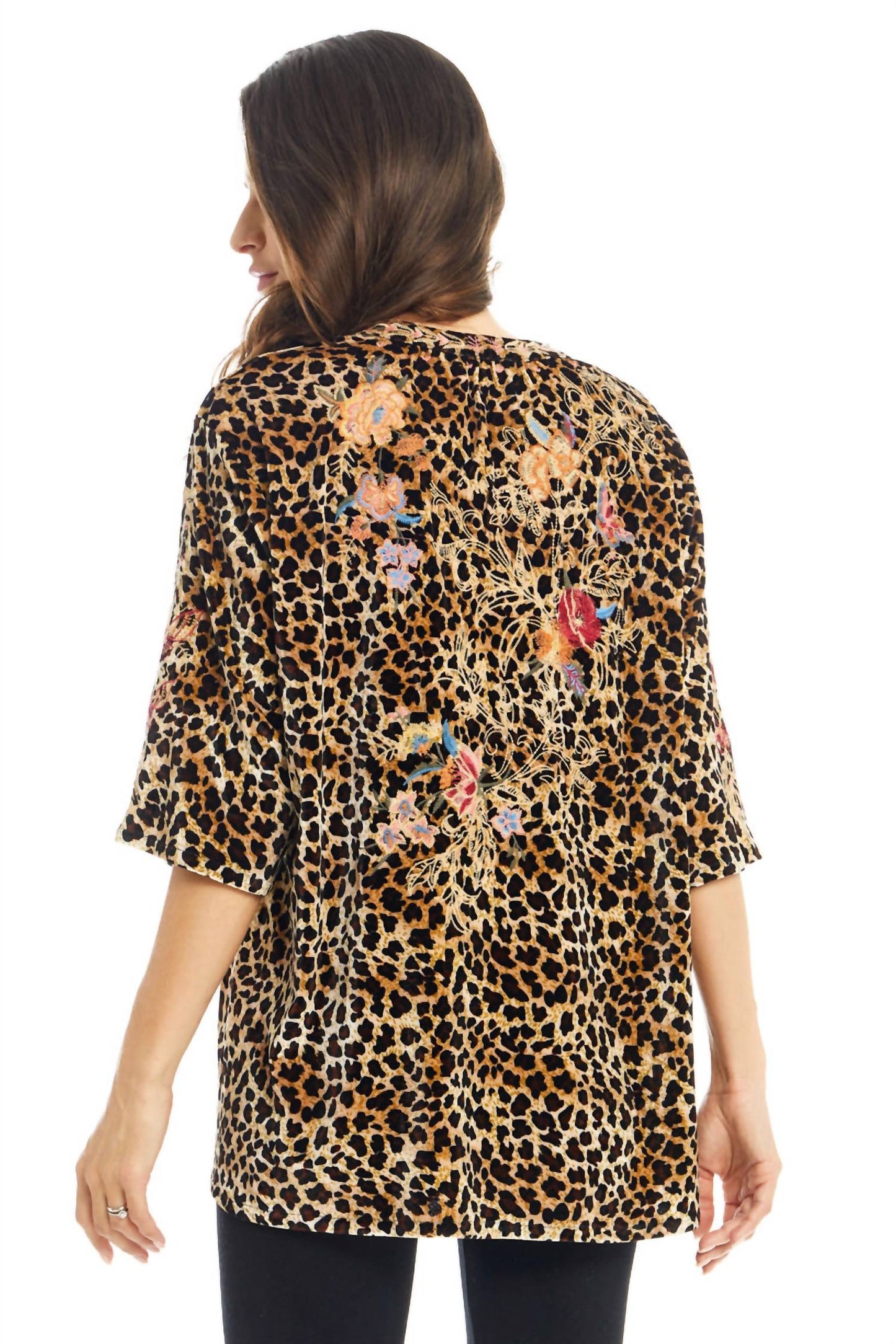 Adore - Velvet Floral Embroidered Blouse