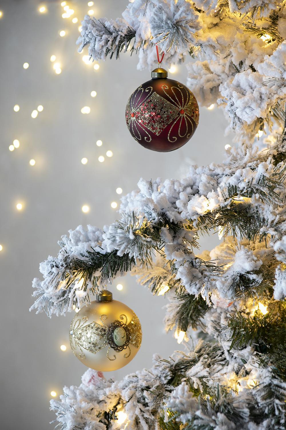 Decorative Hanging Ball Christmas Tree Ornaments For Holiday Decorations Set of 6