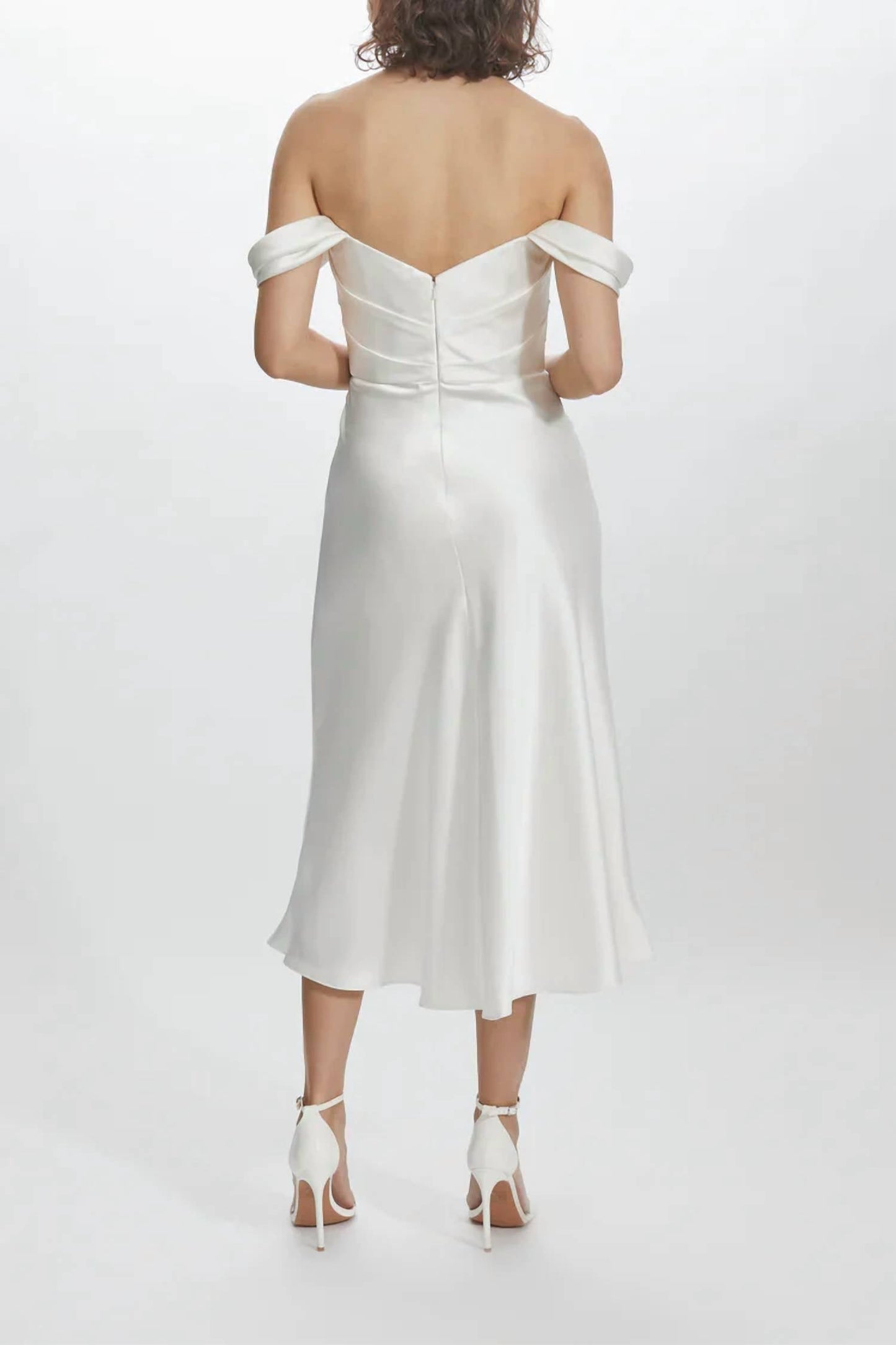 Amsale - Off The Shoulder Bias Cut Wedding Dress