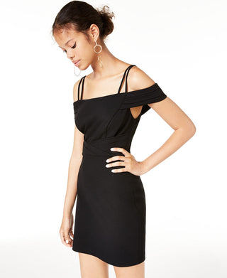 Teeze Me Junior's Off The Shoulder Dress Black Size 11