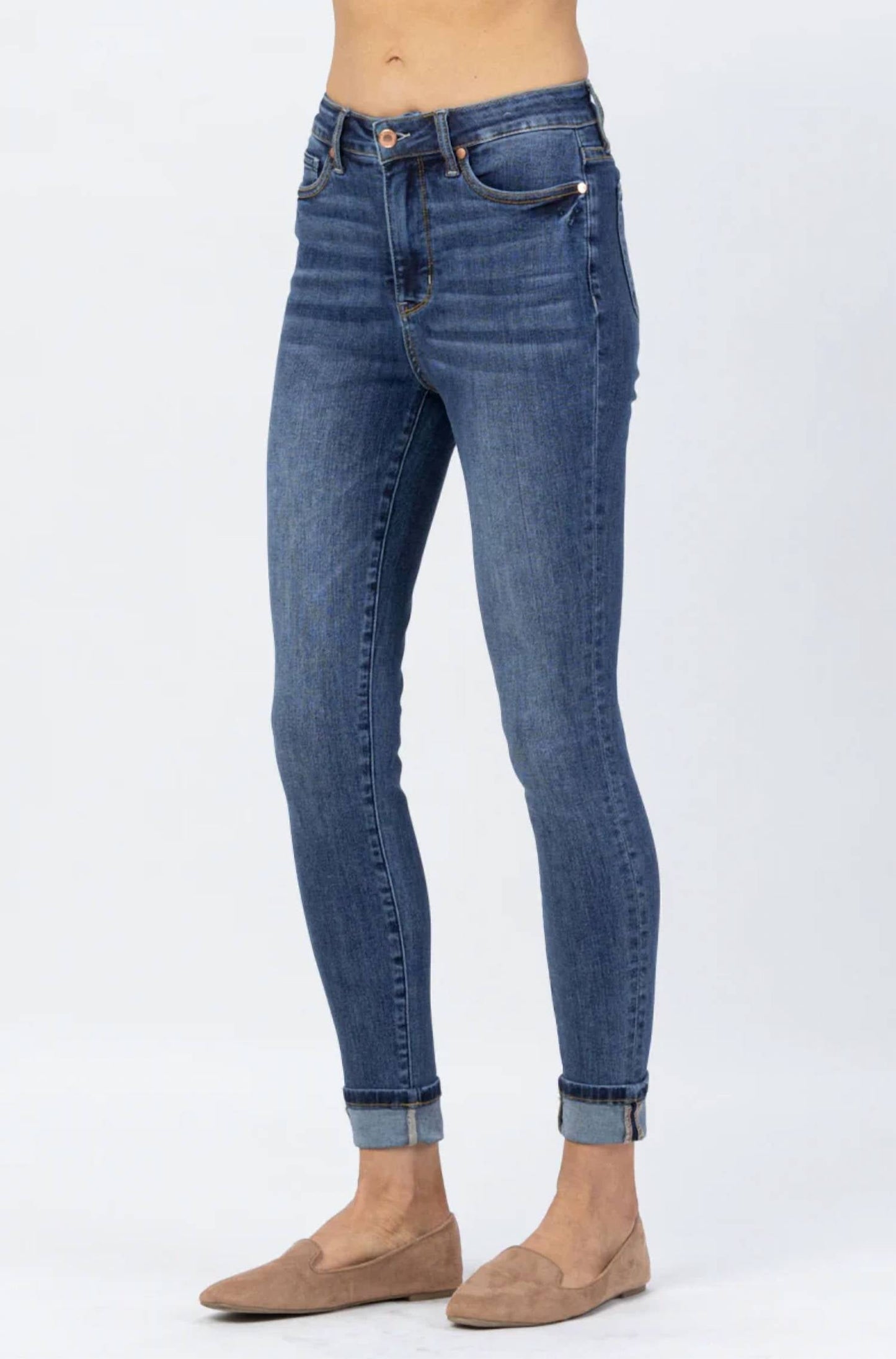 Judy Blue - Cuffed Tummy Control Skinny Jeans