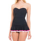 Profile By Gottex Women's Tutti Frutti Strapless Tummy Control Swimsuit Black Size 46