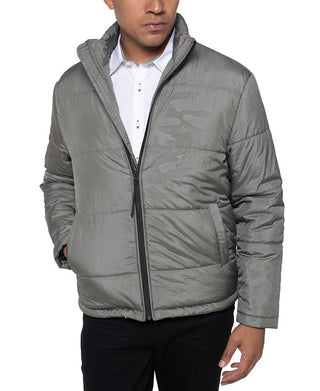 Kenneth Cole Men's Full Zip Puffer Jacket Gray Size Medium