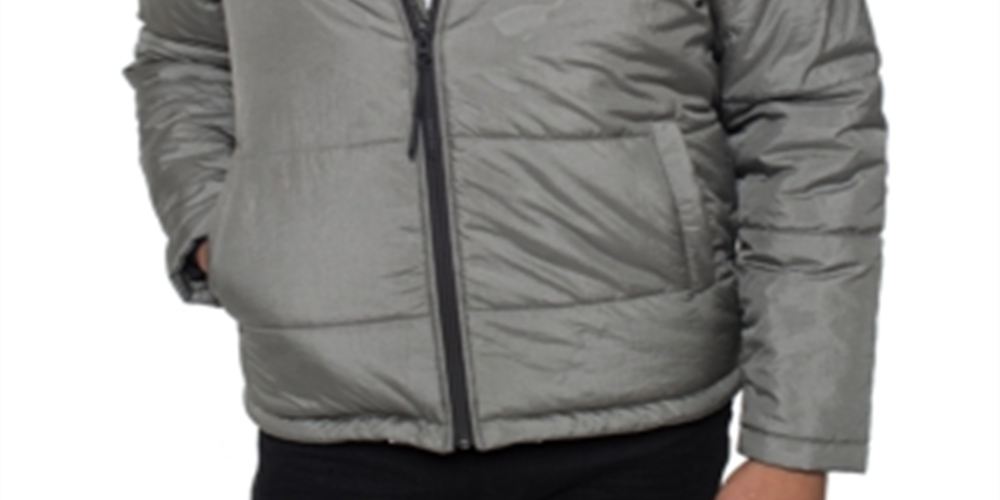 Kenneth Cole Men's Full Zip Puffer Jacket Gray Size Medium