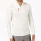 Sean John Men's Ribbed Shawl Collar Sweater White Size XX-Large