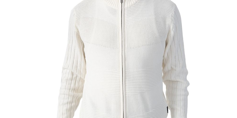 Sean John Men's Full Zip Sweater Jacket White Size X-Large