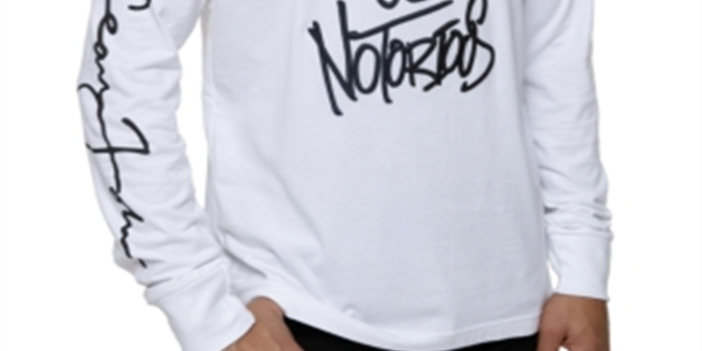 Sean John Men's Long Sleeve Raised Embroidery T-Shirt White Size XX-Large
