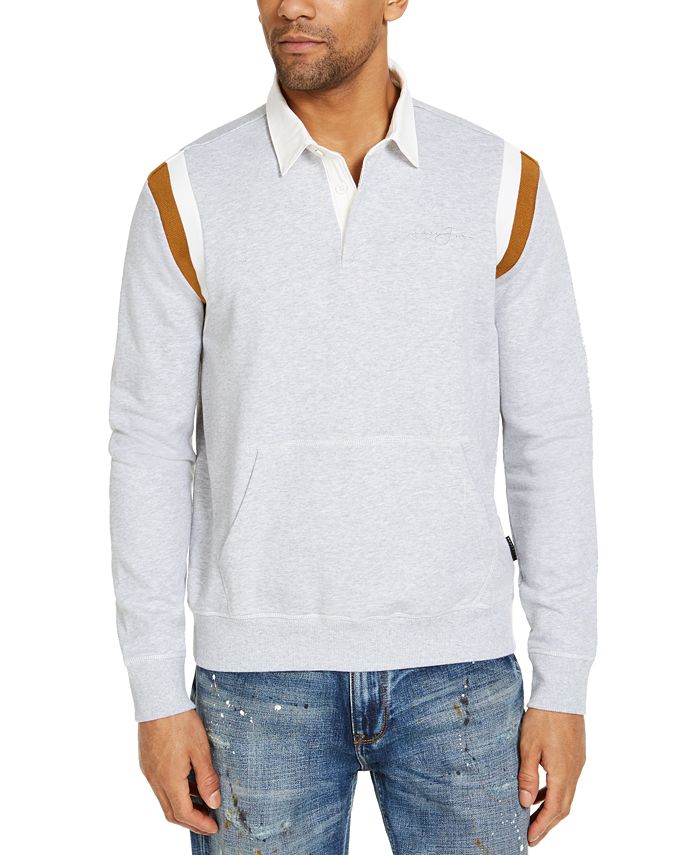 Sean John Men's Polo Sweatshirt Gray Size XX-Large
