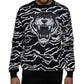 Sean John Men's Big & Tall Tiger Jacquard Knit Pullover Sweater Black Size Medium