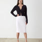 GSTQ Ribbed Side Slit Skirt - White - XL/XXL