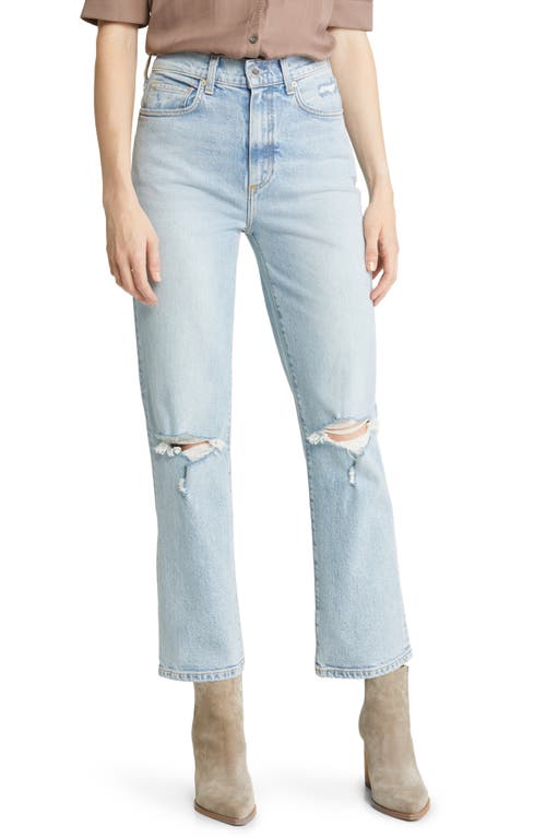 Le Jean Sabine Ripped High Waist Ankle Straight Leg Jeans in Joyride , Size 28