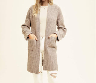 Wishlist - Brushed Ribbed Knit Long Cardigan