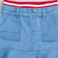 Kinderkind Girl's Ribbed Knit Waistband Flounce Skirt Blue Size 4T