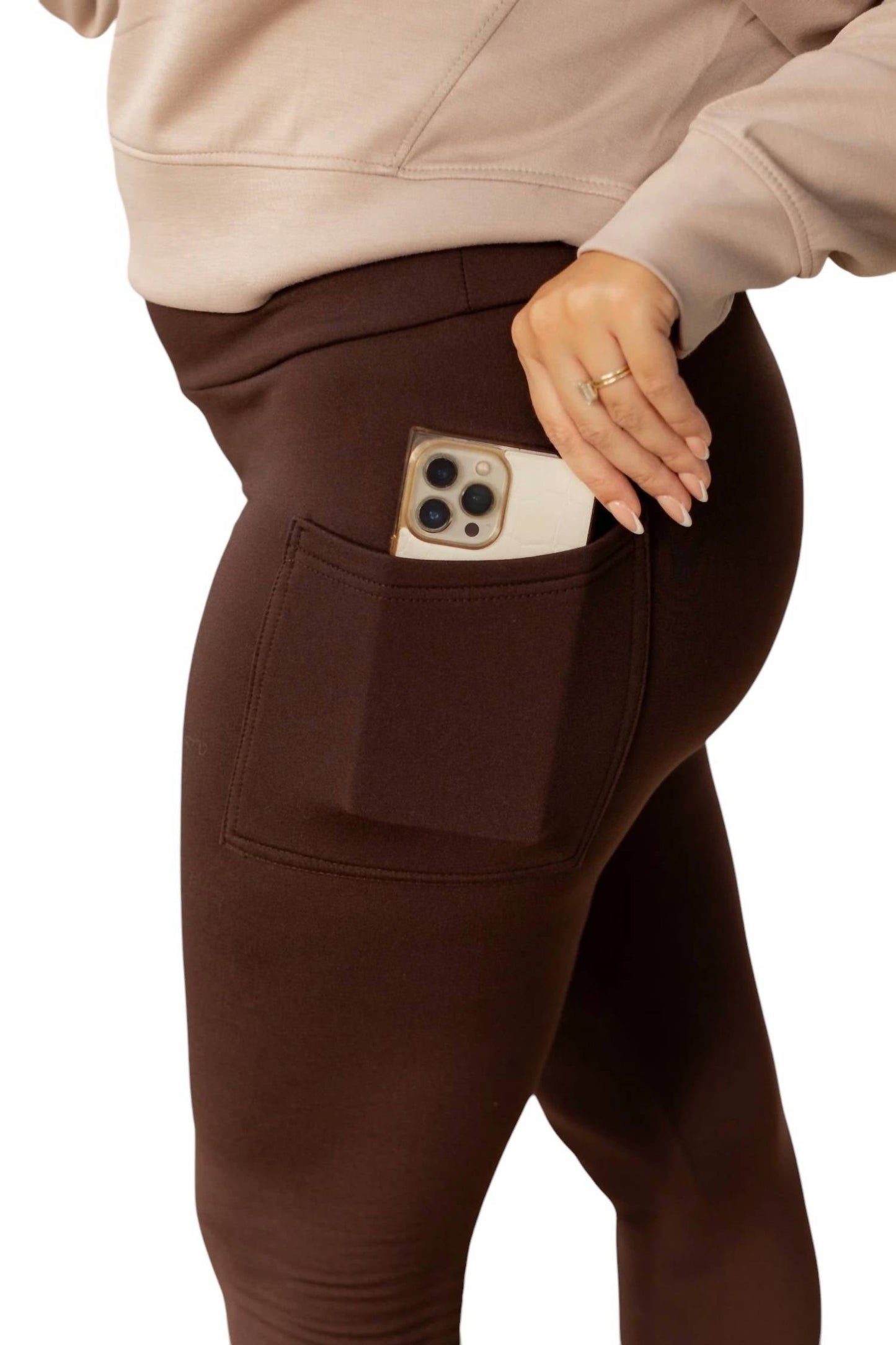 Julia Rose - Fleece Full Length Leggings With Pockets